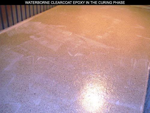Waterborne Epoxy Clearcoat in curing phase