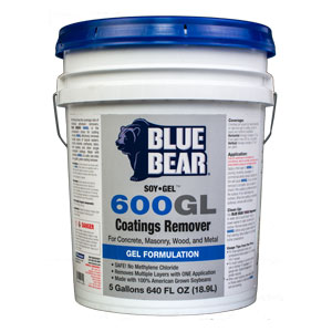 Blue Bear 600GL Epoxy Coatings Remover, Paint Stripper, Soy Gel - 5 Gallons