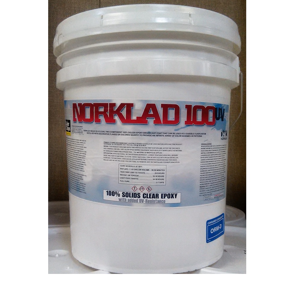 Norklad 100 UV - 100% Solids Epoxy Clear Coat Non-Yellowing 350+ sq/ft