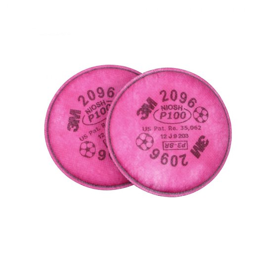 3M 2096 P100 Particulate Filter with Nuisance Level Acid Gas Relief - 1 Pair - Click Image to Close