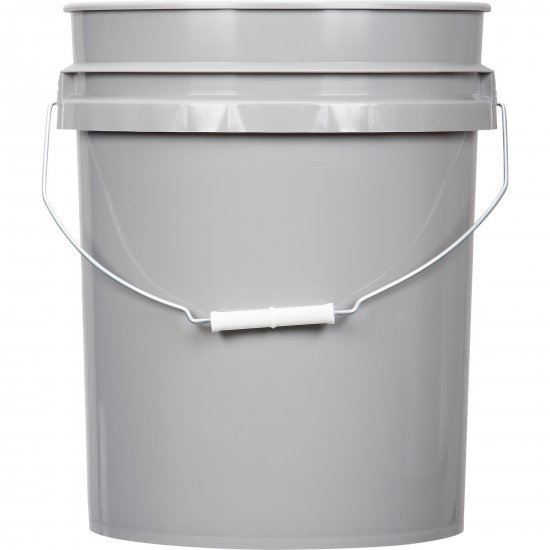 Empty 5 Gallon Plastic Bucket, Gray - Click Image to Close