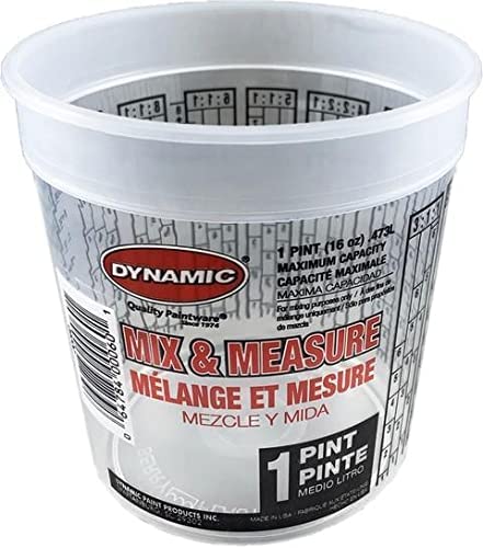 Dynamic 1 Pint Mix & Measure Disposable Paint Pail Plus Ratios - Click Image to Close