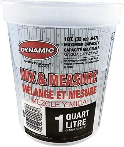 Dynamic 1 Qt Mix & Measure Disposable Paint Pail Plus Ratios