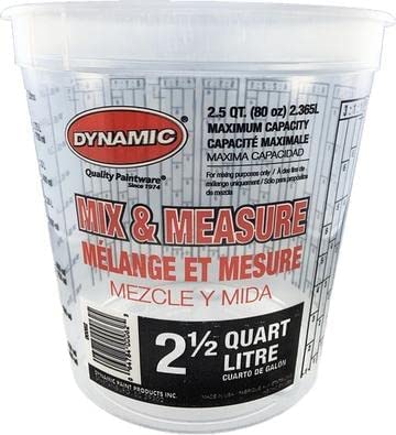 Dynamic 2 1/2 Qt Mix & Measure Disposable Paint Pail Plus Ratios - Click Image to Close