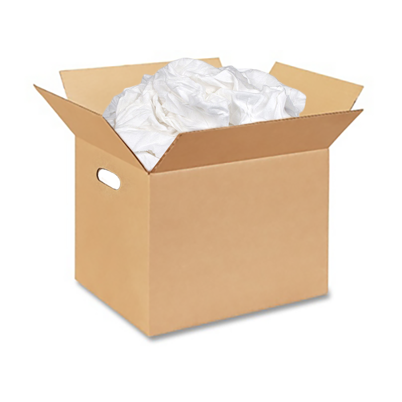 Box of White Cloth Wiper Rags, 25lbs