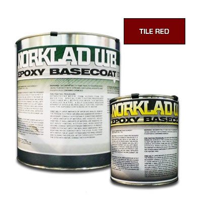 Norklad WB Colored Epoxy - Concrete Floor Paint - Tile Red 250+ sq ft